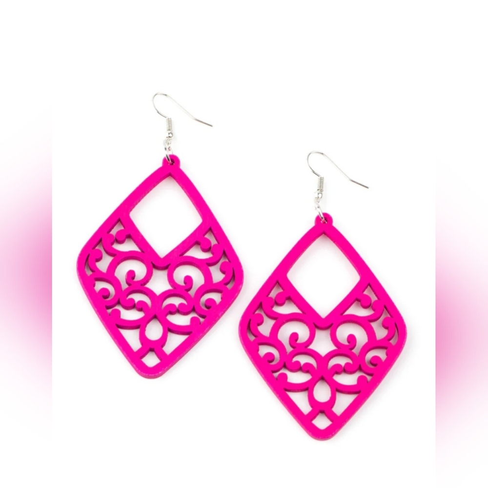 5 For $20! PAPARAZZI -VINE FOR THE TAKING PINK EARRINGS